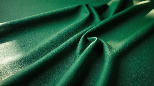 Backdrop of poker table felt in a green tone. Textured fabric surface with a green hue.
