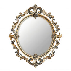 Vintage Gold Mirror for Elegant Interior Styling Transparent Background