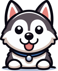 Fototapeta premium かわいいハスキーのアイコン 