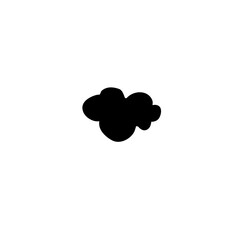 Abstract Black Silhouette of a Puffy Cloud