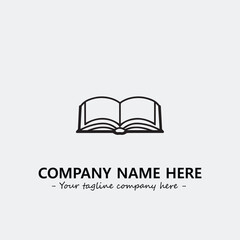 Book illustration black and white for logo company vector image
