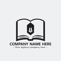 Book illustration black and white for logo company vector image
