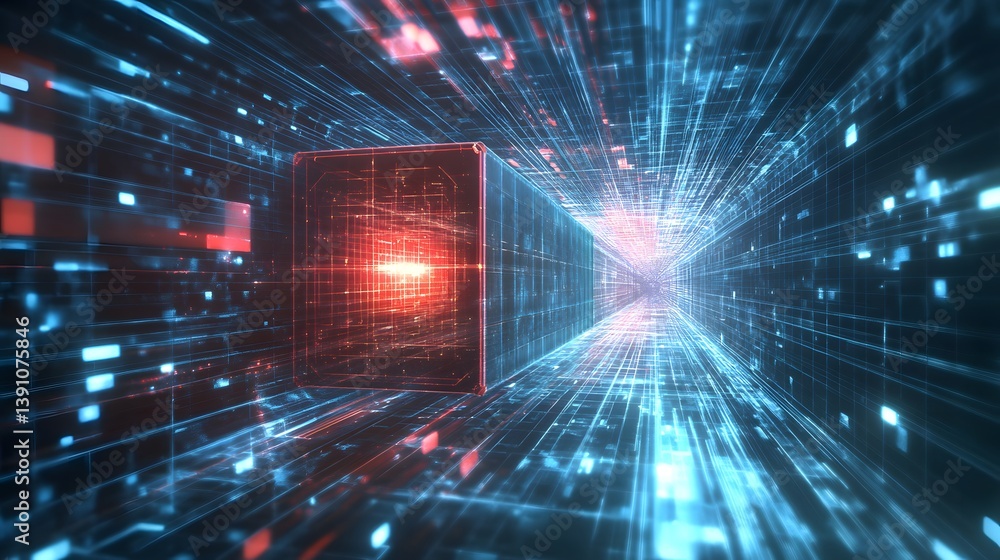 Aufkleber digital circuit board in a high-tech environment