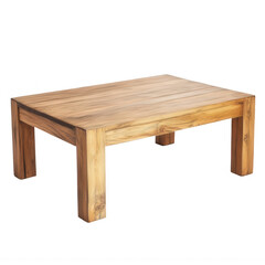 Rustic Wood Coffee Table for Interior Furniture Marketing Transparent Background