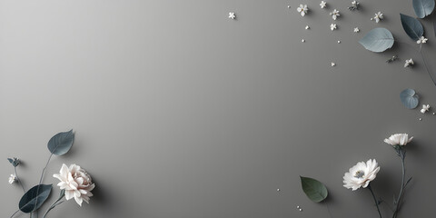 Elegant Arrangement of Flowers and Leaves