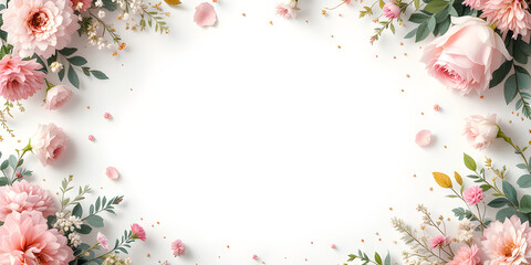 Delicate Pink Floral Border Design