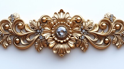 Ornamental gold border a flourish pattern isolated on a clean white background for a luxurious touch