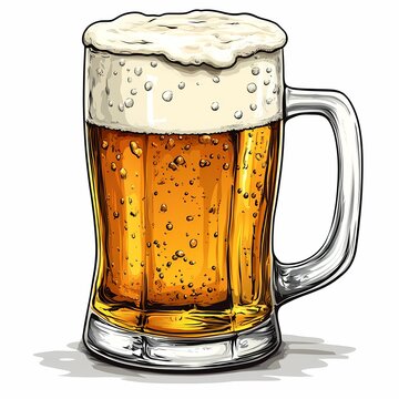 Golden Craft Beer Pint with Frothy Foam &ndash; Refreshing Alcoholic Beverage at a Summer Bar Celebration