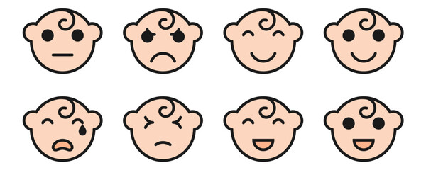 outline baby face expression