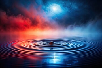 Obraz premium Serene Water Ripples at Dusk Under a Dreamlike Sky with Vivid Colors