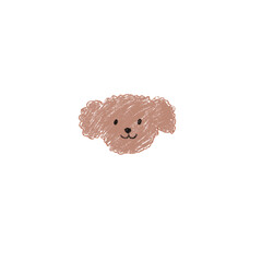 Pastel Doodle:  Adorable Poodle Puppy Face Illustration