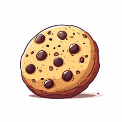 Fototapeta premium Chocolate Chip Cookie Dessert Illustration: Whimsical Sweet Treat and Bakery Item for Food Art Lovers