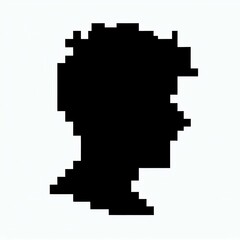 Fototapeta premium Pixelated Head Silhouette Isolated suitable for digital content