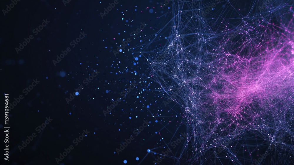 Poster abstract network visualization: a stunning digital representation of interconnected data, showcasing