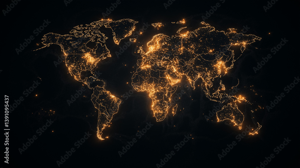 Poster global illumination: a mesmerizing visual, the image presents a captivating representation of earth 