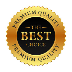 Golden Premium Quality Badge with 