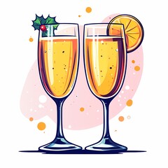 Festive Celebration: Toast to the New Year with Champagne Glasses and Holiday Spirit