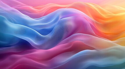 Obraz premium Spring inspired geometric design colorful gradation in pink blue orange yellow green and purple forming smooth curves and lines