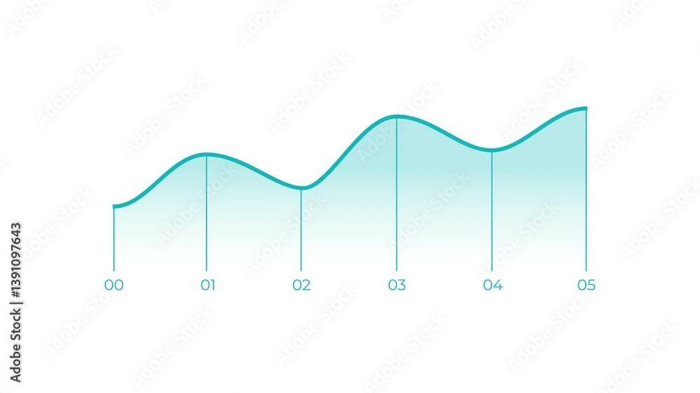 Poster animated element for business infographics - simple line chart