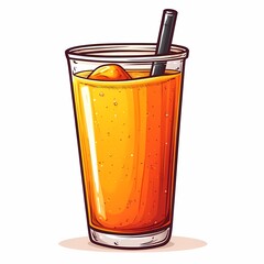 Refreshing Orange Juice Beverage in Cocktail Glass - Healthy Citrus Drink with Vibrant Color and Sweet Flavor