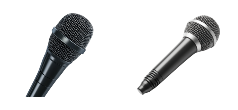 Microphone comparison professional and casual use setting. Cut out set