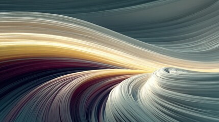 Abstract Flowing Wave in Neutral Tones with Golden Highlights and Smooth Curves