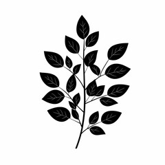 Elegant Leaf Silhouette Art: Minimalist Botanical Vector for Modern Eco-Friendly Wall D&eacute;cor