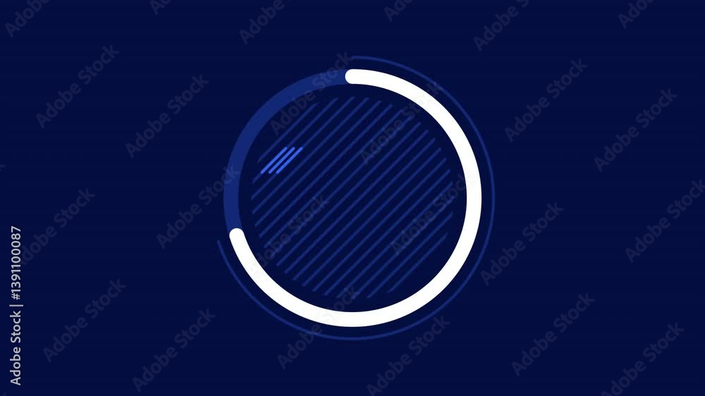Poster business infographic element - animated circle chart with diagonal stripes