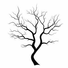 Fototapeta premium Abstract Tree Silhouette Illustration: Minimalist Organic Art and Nature Design