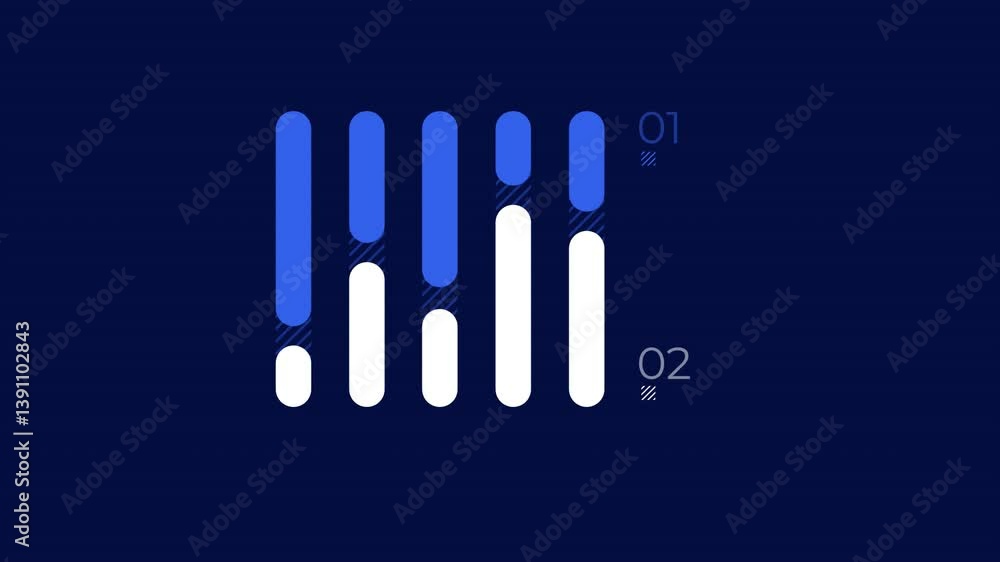 Poster business infographic element - animated bar chart with converging bars