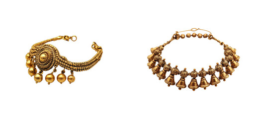 Traditional jewelry showcase indian market product cultural. Cut out set