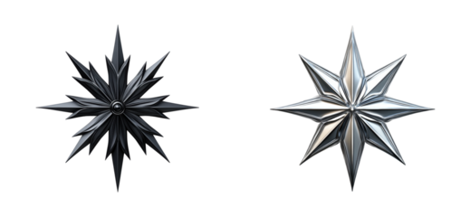 Creative star-shaped designs digital modern aesthetics. Cut out set