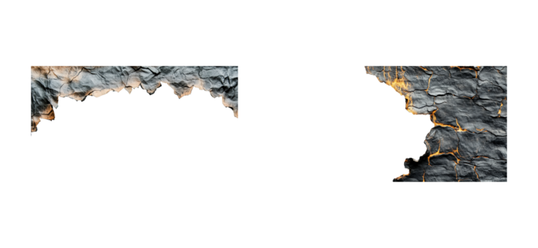 Nature's abstract textures of rock formations outdoor scene. Cut out set