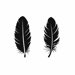 Black Feather Illustration: Elegant Nature Design Vector for Creative Art and Style