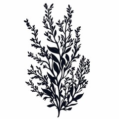 Fototapeta premium Vintage Botanical Leaf Silhouette Art: Eco-Friendly Scandinavian Style Wall Decor