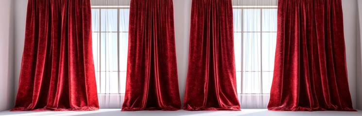Elegant Red Velvet Curtains