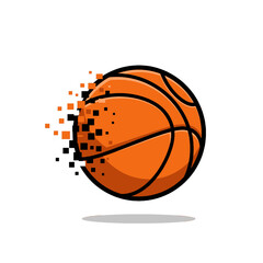 Pixelated Basketball Design