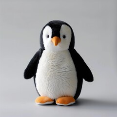 Fototapeta premium Cute black and white plush penguin toy