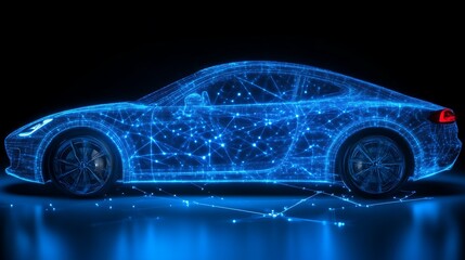 Futuristic electric car digital rendering.