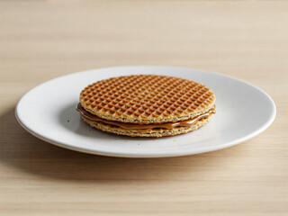 Stroopwafel, A thin waffle filled with rich caramel syrup, perfect with coffee or tea.