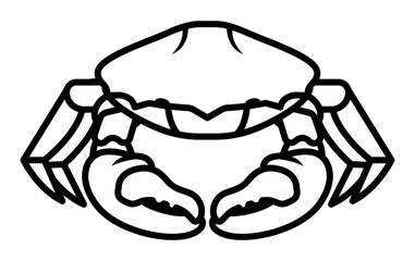 Minimal crab icon with sharp claws and simplified leg details.