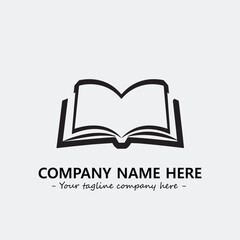 Book illustration black and white for logo company vector image
