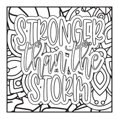 inspirational quote coloring pages for adults. hand drawn vector illustration of an abstract background
