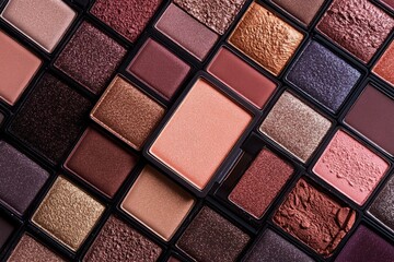 Colorful eyeshadow and blush palettes