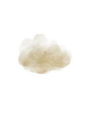 Abstract Beige Watercolor Cloud Texture on White Background
