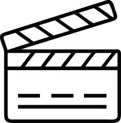 movie camera  clapperboard vector icon-on white-background