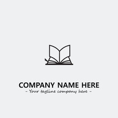 Book illustration black and white for logo company vector image
