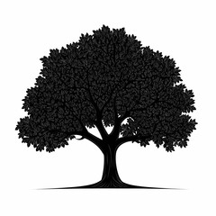 Fototapeta premium Tree Silhouette Graphic Design: Organic Growth, Nature & Foliage Illustration for Ecology and Sustainability