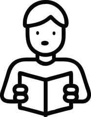 movie actor reading script vector icon on white background