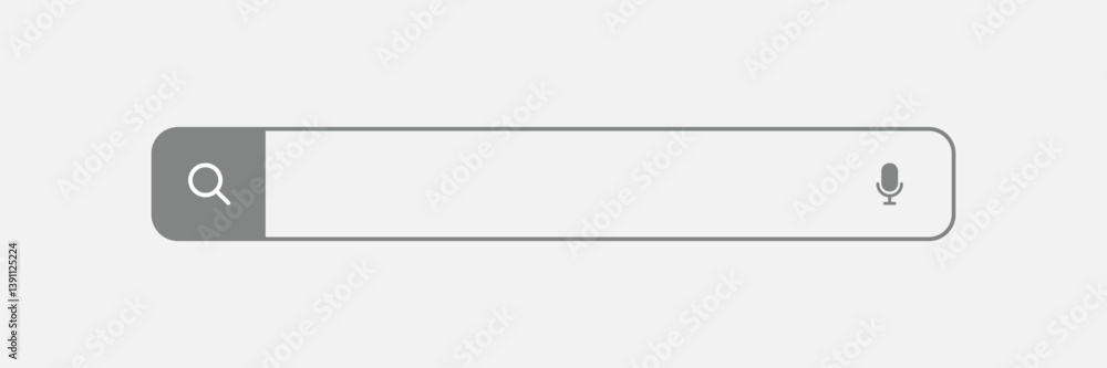 Poster search here. search bar for ui. search bar vector icons in flat design, isolated on transparent back